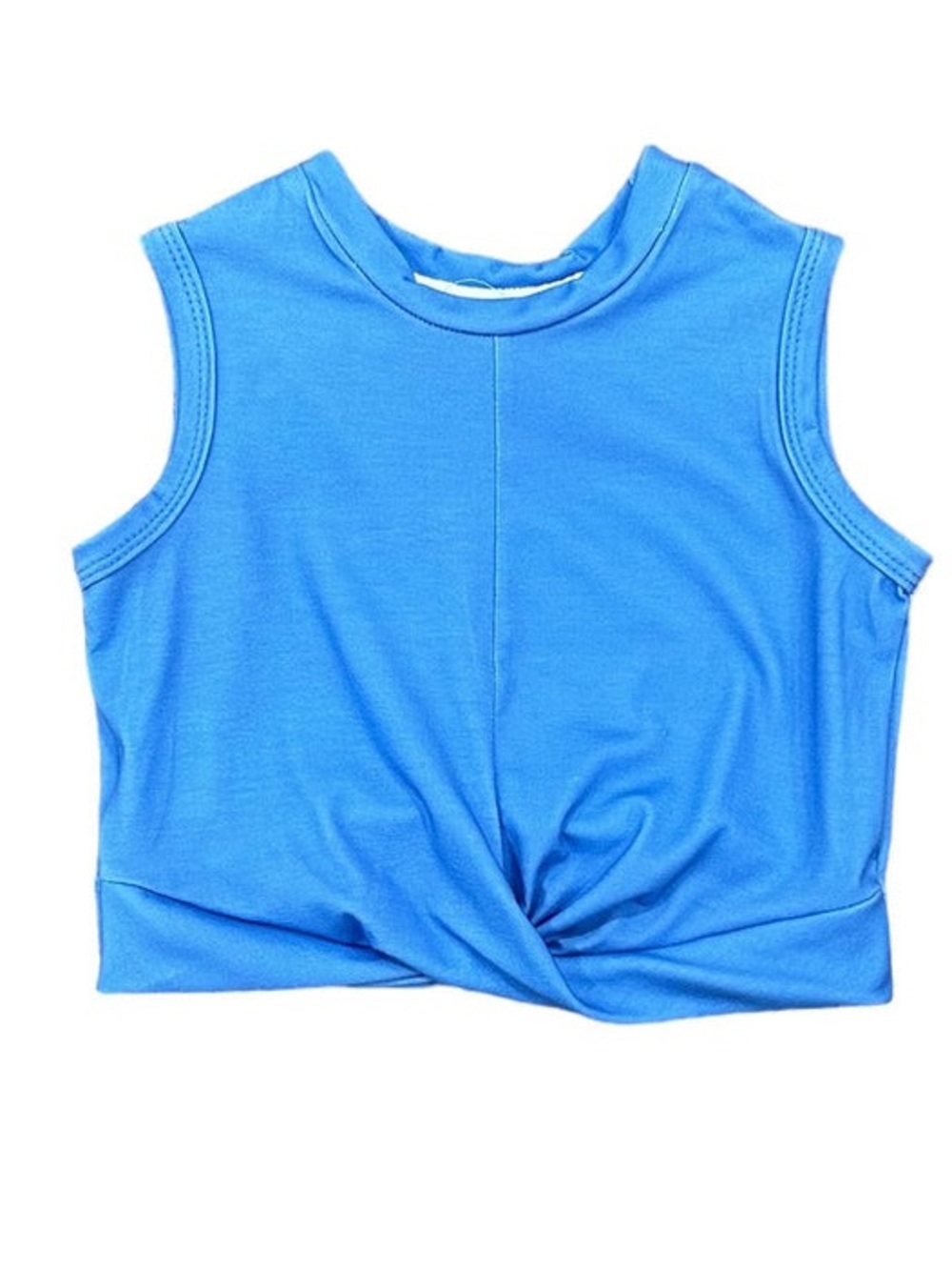 Sleeveless Twist-Front Tank Top - Blue